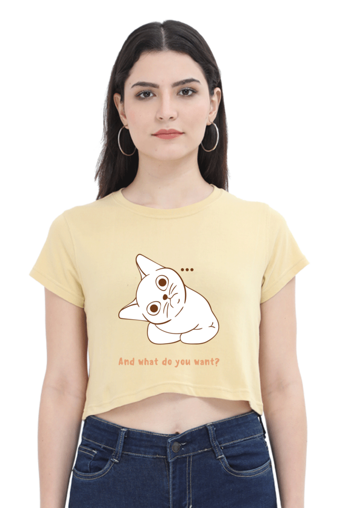 WOMEN || CROP TOP || CAT || ANIME || ANIMAL PRINT || CAT LOVER || CUTE CAT || KITTEN || FUNNY || ANIMAL LOVER || QUIRKY || CAT MEME || GRAPHIC DESIGN || GIFT FOR HER