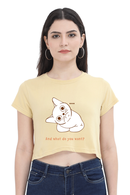 WOMEN || CROP TOP || CAT || ANIME || ANIMAL PRINT || CAT LOVER || CUTE CAT || KITTEN || FUNNY || ANIMAL LOVER || QUIRKY || CAT MEME || GRAPHIC DESIGN || GIFT FOR HER