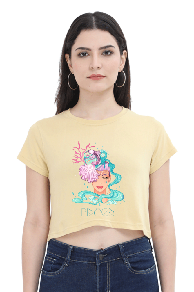 WOMEN || CROP TOP || ZODIAC SIGN || ASTROLOGY || PISCES || ROMANTIC || LOWBROW || SPIRITUAL || FISH || MERMAID || BIRTHDAY || GIFT FOR HER