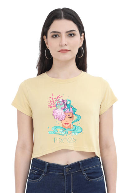 WOMEN || CROP TOP || ZODIAC SIGN || ASTROLOGY || PISCES || ROMANTIC || LOWBROW || SPIRITUAL || FISH || MERMAID || BIRTHDAY || GIFT FOR HER