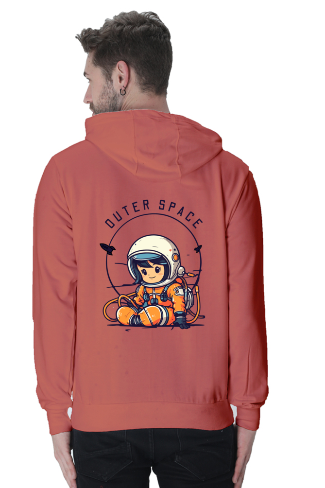 MEN || HOODIE SWEATSHIRT || SPACE GRAPHIC || CUTE ASTRONAUT || VECTOR ART || WINTER WEAR || BACK DESIGN