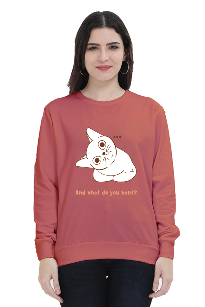 WOMEN || SWEATSHIRT || CAT || ANIME || ANIMAL PRINT || CAT LOVER || CUTE CAT || KITTEN || FUNNY || ANIMAL LOVER || CAT MEME || GRAPHIC DESIGN || GIFT FOR HER || WINTER WEAR