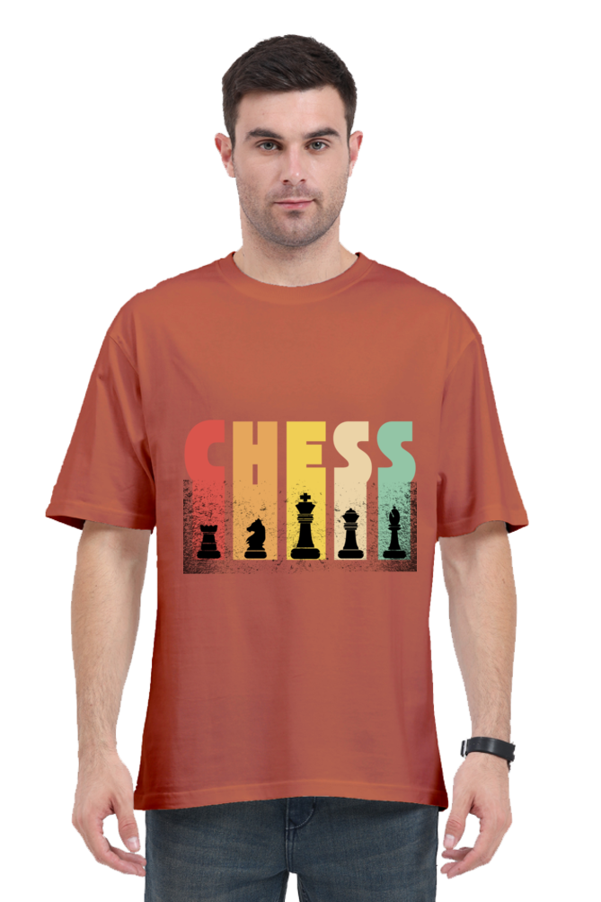 MEN || ROUND NECK OVERSIZED CLASSIC T-SHIRT || CHESS LOVER