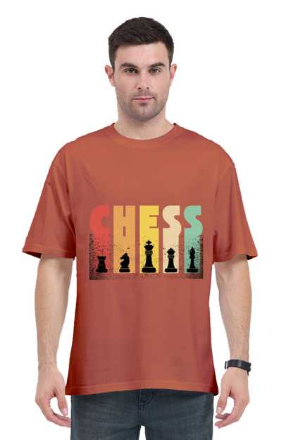 MEN || ROUND NECK OVERSIZED CLASSIC T-SHIRT || CHESS LOVER