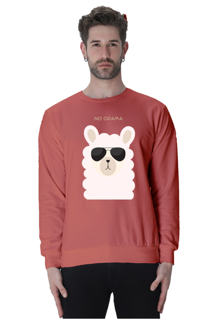 MEN || SWEATSHIRT || POSITIVE VIBES || ANIMAL PRINT || ANIMAL LOVER || FASHION || QUIRKY || LLAMA || WINTER WEAR