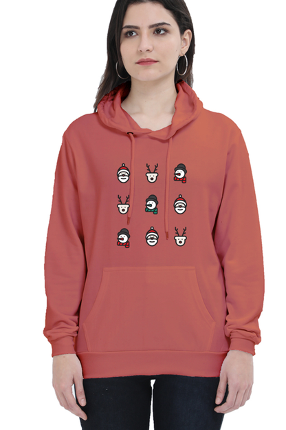 WOMEN || HOODIE SWEATSHIRT || MERRY CHRISTMAS || CHRISTMAS ICON || STREETWEAR || SANTA CLAUS || REINDEER || SNOWMAN || HOLIDAY FASHION || MINIMALIST || CHRISTMAS GIFTS || WINTER WEAR