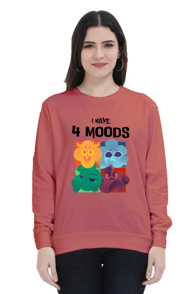 WOMEN || SWEATSHIRT || MOOD SWINGS || HUMOR || QUIRKY || GRAPHIC DESIGN || FUNNY QUOTES || WINTER WEAR