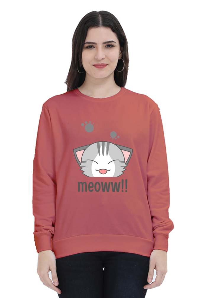 WOMEN || SWEATSHIRT || CAT || ANIME || ANIMAL PRINT || CAT LOVER || CUTE CAT || KITTEN || FUNNY || ANIMAL LOVER || GRAPHIC DESIGN || GIFT FOR HER || WINTER WEAR