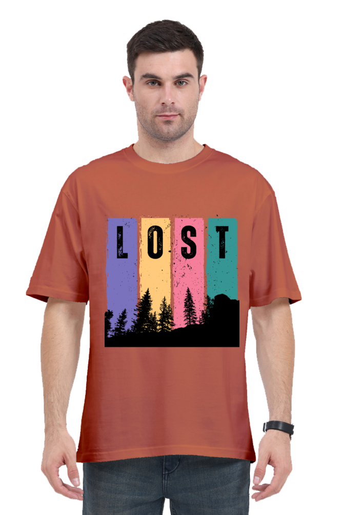 MEN || ROUND NECK OVERSIZED CLASSIC T-SHIRT || TRAVEL || LOST