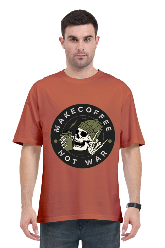 MEN || ROUND NECK OVERSIZED CLASSIC T-SHIRT || STREETWEAR || STREET ART || COFFEE LOVER || COFFEE ADDICT || SKULL || ZOMBIE || FUNNY QUOTES || MINIMALIST