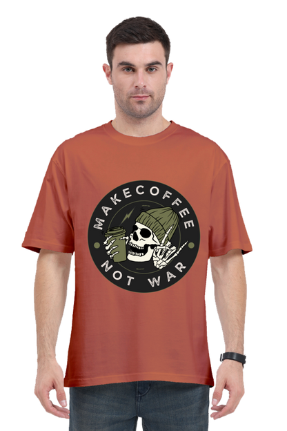 MEN || ROUND NECK OVERSIZED CLASSIC T-SHIRT || STREETWEAR || STREET ART || COFFEE LOVER || COFFEE ADDICT || SKULL || ZOMBIE || FUNNY QUOTES || MINIMALIST