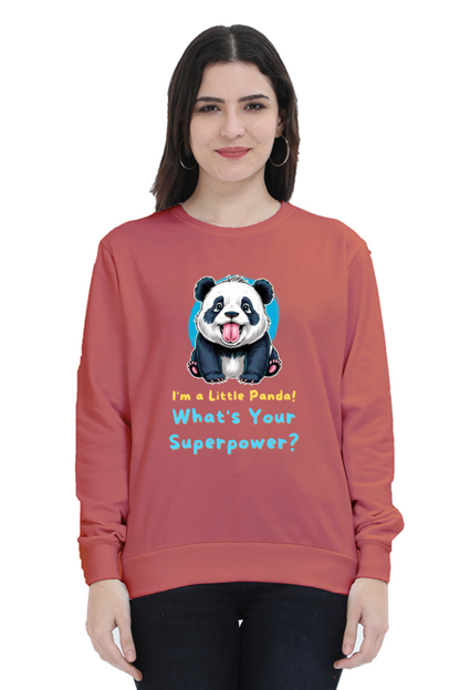 WOMEN || SWEATSHIRT || CUTE PANDA || FUNNY QUOTES || PANDA BEAR || VECTOT ART || ANIMAL PRINT || ANIME || FASHION || LITTLE PANDA || GIFT FOR HER || WINTER WEAR