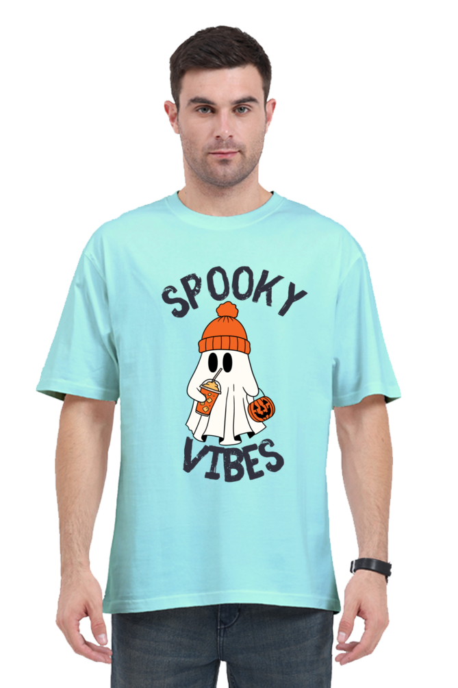 MEN || ROUND NECK OVERSIZED CLASSIC T-SHIRT || STREETWEAR || GHOST || PUMPKIN || SPOOKY || FUNNY || HALLOWEEN || CHRISTMAS GIFT