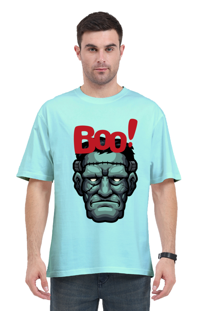 MEN || ROUND NECK OVERSIZED CLASSIC T-SHIRT || STREETWEAR || MONSTER || FRANKENSTEIN || GRAPHIC DESIGN || HALLOWEEN