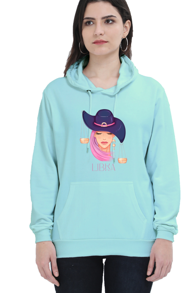 WOMEN || HOODIE SWEATSHIRT || ZODIAC SIGN || ASTROLOGY || LIBRA ||  EXTROVERT || FRIENDLY || EARRINGS DESIGN || ELEGANT || VECTOR ART || BIRTHDAY || GIFT FOR HER