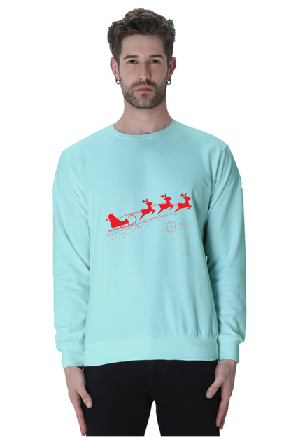 MEN || SWEATSHIRT || MERRY CHRISTMAS || SANTA CLAUS || REINDEER || ILLUSTRATION || GRAPHIC DESIGN || HOLIDAY FASHION || CHRISTMAS GIFTS || WINTER WEAR