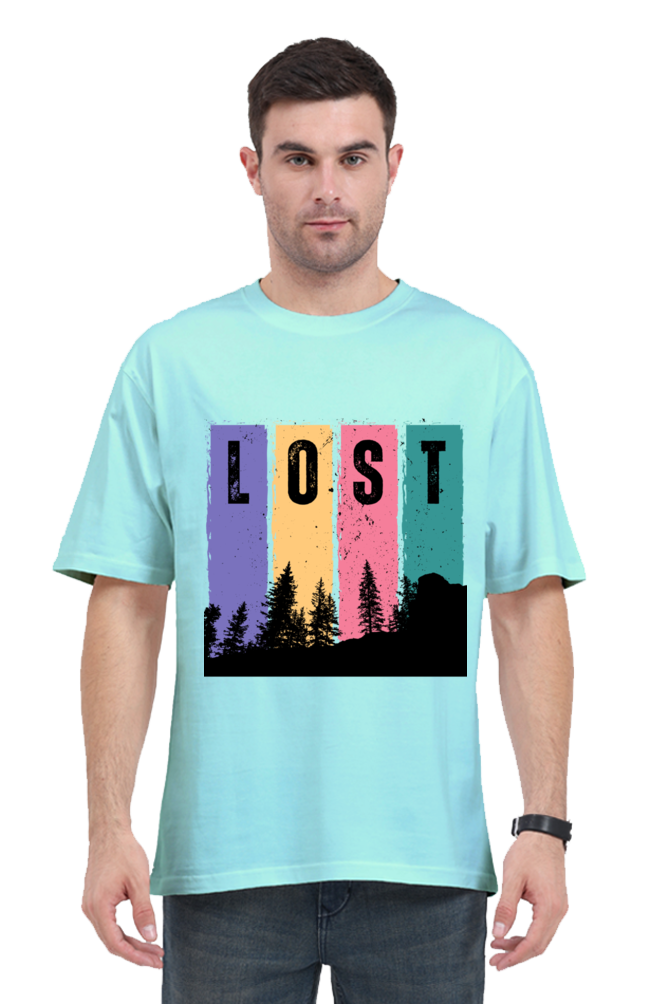 MEN || ROUND NECK OVERSIZED CLASSIC T-SHIRT || TRAVEL || LOST