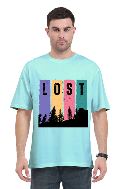 MEN || ROUND NECK OVERSIZED CLASSIC T-SHIRT || TRAVEL || LOST