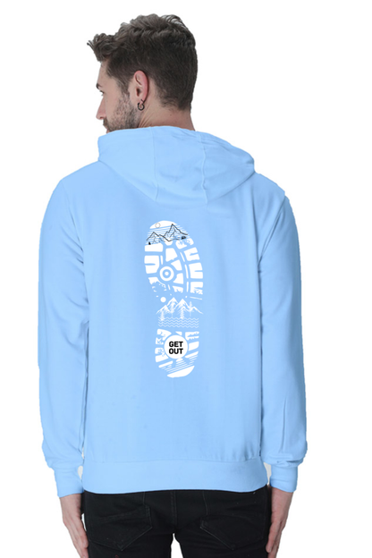 MEN || HOODIE SWEATSHIRT || TRAVEL || MOUNTAIN AND TREES || WINTER WEAR || BACK DESIGN