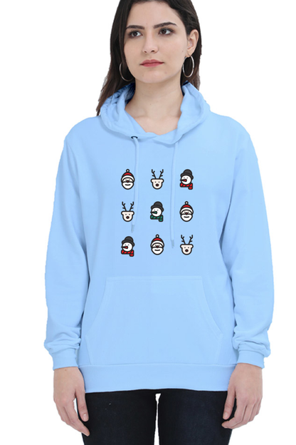 WOMEN || HOODIE SWEATSHIRT || MERRY CHRISTMAS || CHRISTMAS ICON || STREETWEAR || SANTA CLAUS || REINDEER || SNOWMAN || HOLIDAY FASHION || MINIMALIST || CHRISTMAS GIFTS || WINTER WEAR