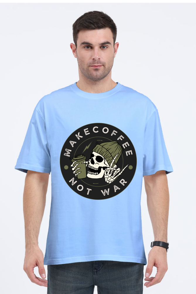 MEN || ROUND NECK OVERSIZED CLASSIC T-SHIRT || STREETWEAR || STREET ART || COFFEE LOVER || COFFEE ADDICT || SKULL || ZOMBIE || FUNNY QUOTES || MINIMALIST