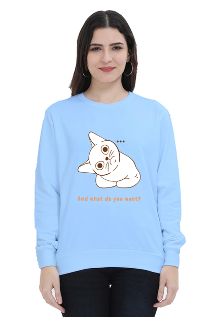 WOMEN || SWEATSHIRT || CAT || ANIME || ANIMAL PRINT || CAT LOVER || CUTE CAT || KITTEN || FUNNY || ANIMAL LOVER || CAT MEME || GRAPHIC DESIGN || GIFT FOR HER || WINTER WEAR