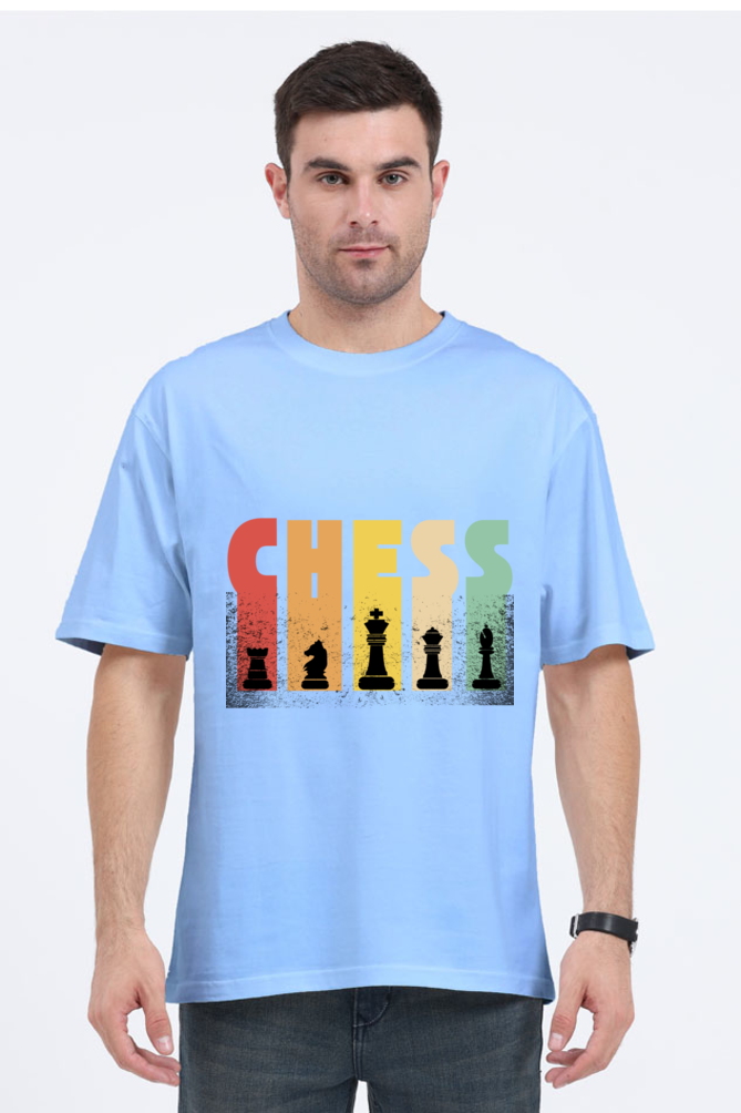 MEN || ROUND NECK OVERSIZED CLASSIC T-SHIRT || CHESS LOVER