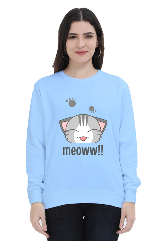 WOMEN || SWEATSHIRT || CAT || ANIME || ANIMAL PRINT || CAT LOVER || CUTE CAT || KITTEN || FUNNY || ANIMAL LOVER || GRAPHIC DESIGN || GIFT FOR HER || WINTER WEAR