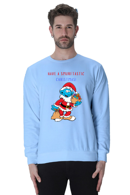 MEN || SWEATSHIRT || FUNNY QUOTES || MERRY CHRISTMAS || SMURFS || SANTA CLAUS || CARTOON CHARACTER || SMURF SANTA || HOLIDAY FASHION || CHRISTMAS GIFTS || WINTER WEAR