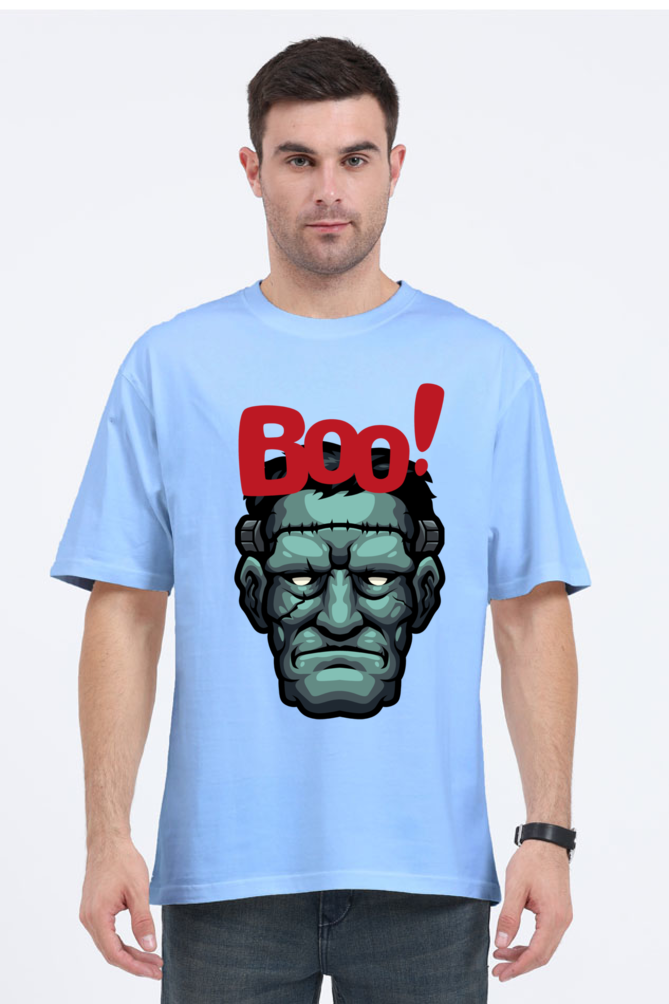 MEN || ROUND NECK OVERSIZED CLASSIC T-SHIRT || STREETWEAR || MONSTER || FRANKENSTEIN || GRAPHIC DESIGN || HALLOWEEN