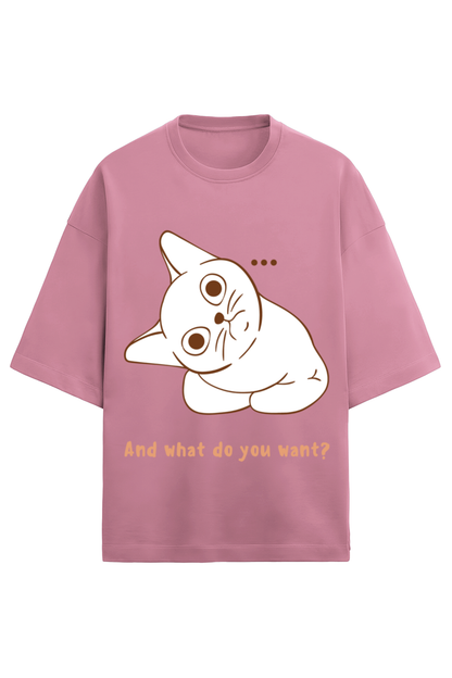 WOMEN || OVERSIZED T-SHIRT || CAT || ANIME || ANIMAL PRINT || CAT LOVER || CUTE CAT || KITTEN || FUNNY || ANIMAL LOVER || QUIRKY || CAT MEME || GRAPHIC DESIGN || GIFT FOR HER