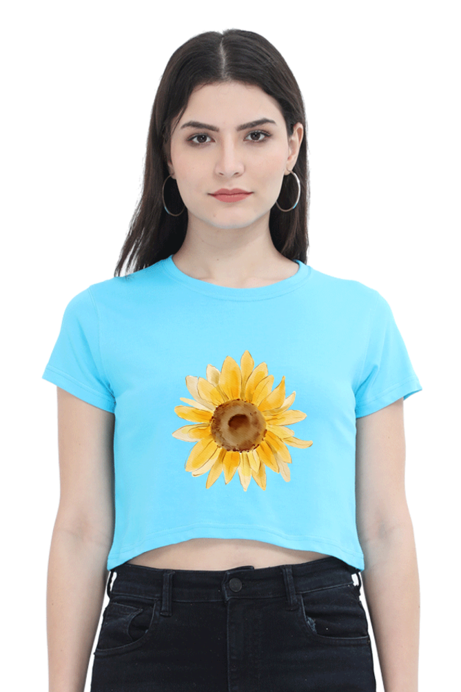 WOMEN || CROP TOP || FLOWER || FLORAL PRINT || SUNFLOWER || BOHO || NATURE || GIFT FOR HER