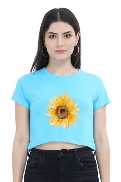 WOMEN || CROP TOP || FLOWER || FLORAL PRINT || SUNFLOWER || BOHO || NATURE || GIFT FOR HER