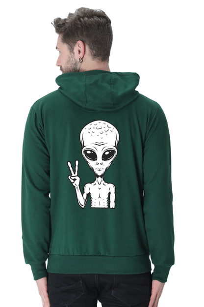 MEN || HOODIE SWEATSHIRT || CHARACTER PORTRAIT HOODIE || ALIEN PEACE SIGN