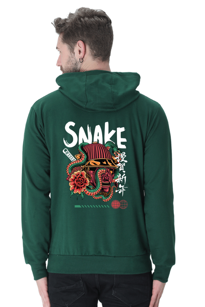 MEN || HOODIE SWEATSHIRT || STREETWEAR || JAPANESE ART || AESTHETIC || SNAKE || SAMURAI || VINTAGE || JAPANESE CULTURE || WINTER WEAR || BACK DESIGN