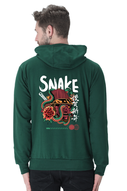 MEN || HOODIE SWEATSHIRT || STREETWEAR || JAPANESE ART || AESTHETIC || SNAKE || SAMURAI || VINTAGE || JAPANESE CULTURE || WINTER WEAR || BACK DESIGN