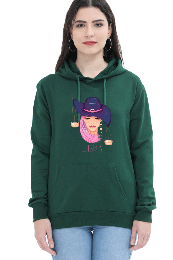 WOMEN || HOODIE SWEATSHIRT || ZODIAC SIGN || ASTROLOGY || LIBRA ||  EXTROVERT || FRIENDLY || EARRINGS DESIGN || ELEGANT || VECTOR ART || BIRTHDAY || GIFT FOR HER