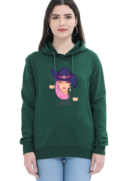 WOMEN || HOODIE SWEATSHIRT || ZODIAC SIGN || ASTROLOGY || LIBRA ||  EXTROVERT || FRIENDLY || EARRINGS DESIGN || ELEGANT || VECTOR ART || BIRTHDAY || GIFT FOR HER