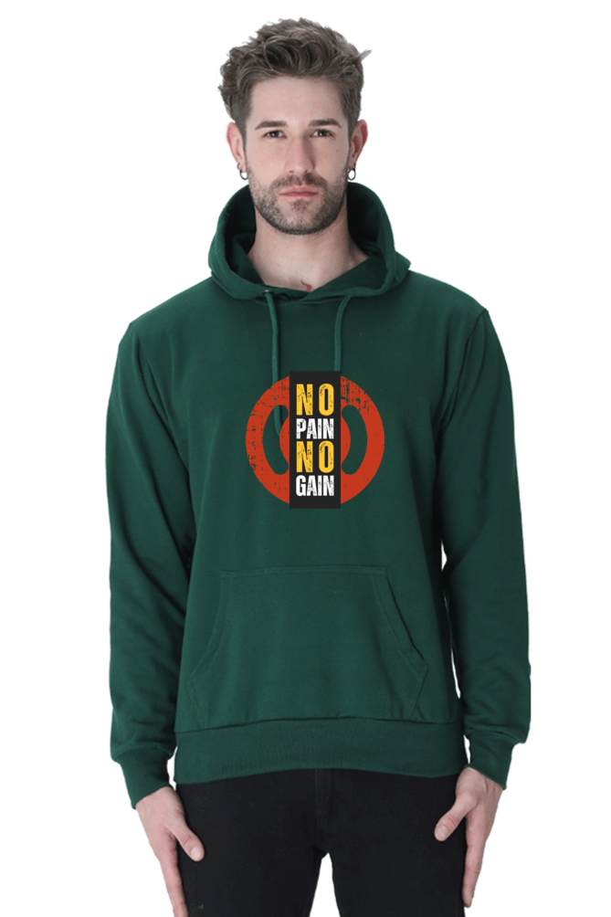 MEN || HOODIE SWEATSHIRT || MOTIVATIONAL QUOTE || NO PAIN NO GAIN