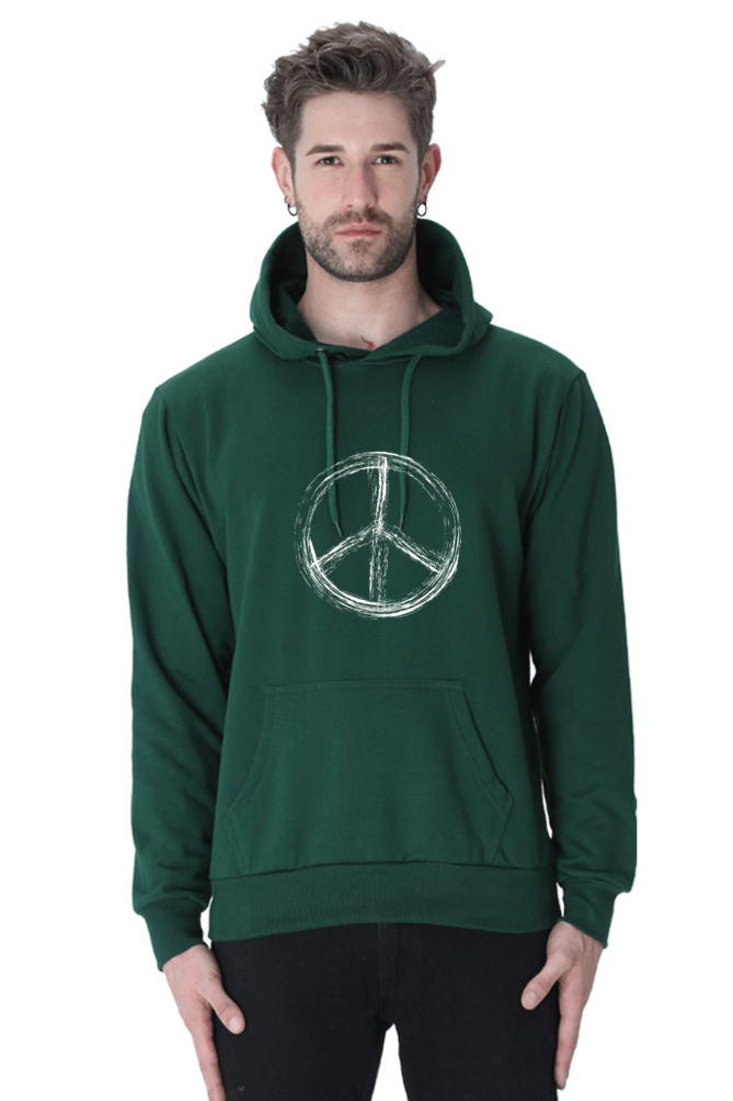 MEN || HOODIE SWEATSHIRT || PEACE SIGN || YOGA