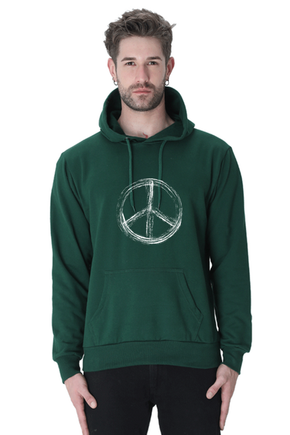 MEN || HOODIE SWEATSHIRT || PEACE SIGN || YOGA