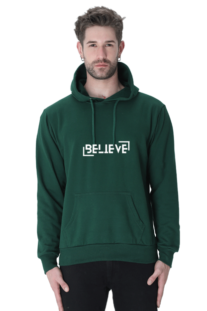 MEN || HOODIE SWEATSHIRT || MOTIVATIONAL QUOTE || BELIEVE