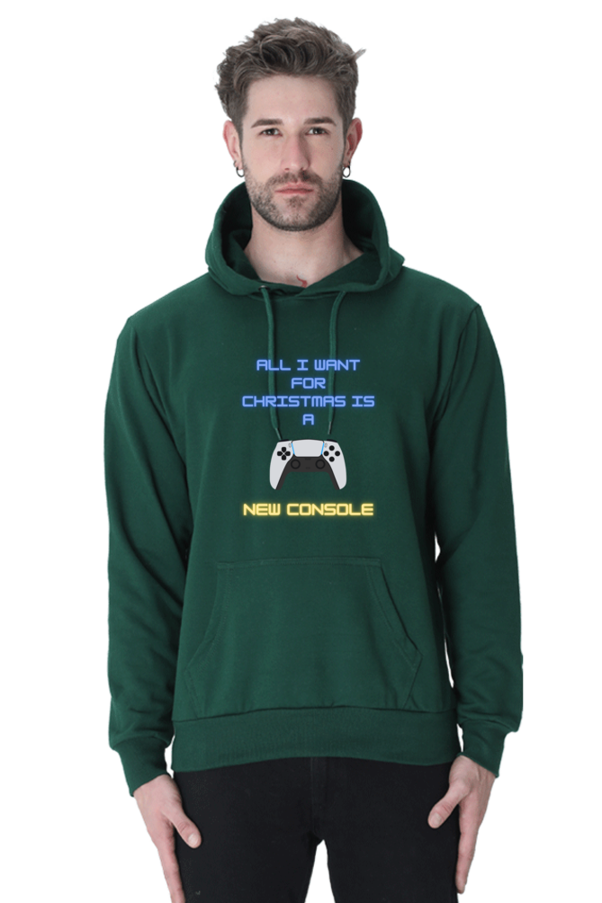 MEN || HOODIE SWEATSHIRT || MERRY CHRISTMAS || STREETWEAR || PLAYSTATION CONSOLE || VECTOR ART || GAMER GIFT || GAMER STYLE || GAMING LOVER || ALL I WANT FOR CHRISTMAS IS A NEW CONSOLE