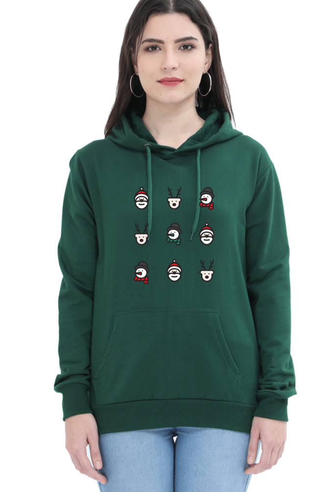 WOMEN || HOODIE SWEATSHIRT || MERRY CHRISTMAS || CHRISTMAS ICON || STREETWEAR || SANTA CLAUS || REINDEER || SNOWMAN || HOLIDAY FASHION || MINIMALIST || CHRISTMAS GIFTS || WINTER WEAR