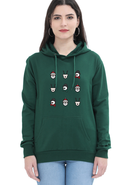 WOMEN || HOODIE SWEATSHIRT || MERRY CHRISTMAS || CHRISTMAS ICON || STREETWEAR || SANTA CLAUS || REINDEER || SNOWMAN || HOLIDAY FASHION || MINIMALIST || CHRISTMAS GIFTS || WINTER WEAR