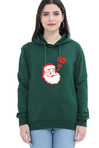 WOMEN || HOODIE SWEATSHIRT || STREETWEAR || MERRY CHRISTMAS || SANTA CLAUS || HO HO HO || HOLIDAY FASHION || CUTE SANTA || GRAPHIC DESIGN || CHRISTMAS GIFTS || WINTER WEAR