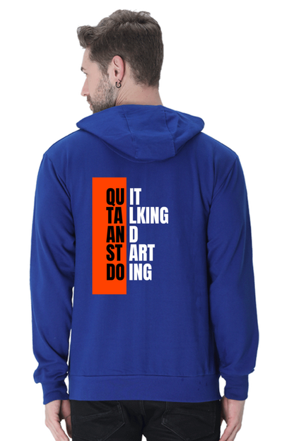 MEN || HOODIE SWEATSHIRT || MOTIVATIONAL QUOTES || QUIT TALKING AND START DOING || BACK DESIGN