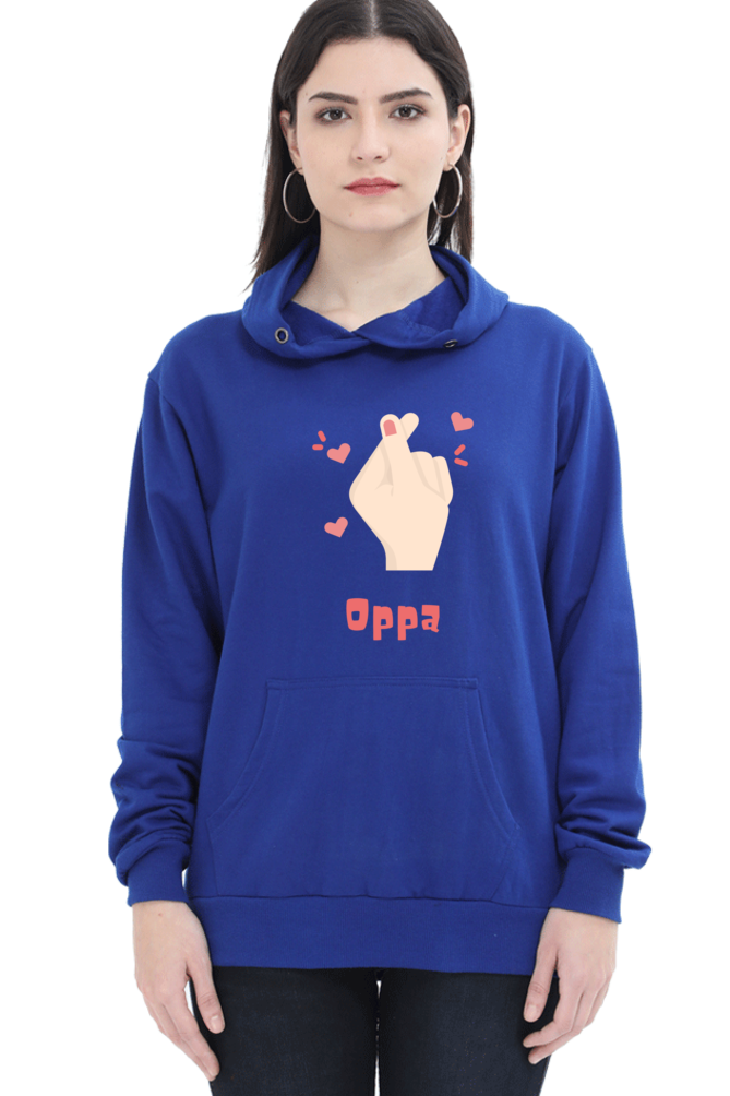 WOMEN || HOODIE SWEATSHIRT || K DRAMA OPPA FINGER HEART SARANGHAE