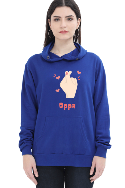 WOMEN || HOODIE SWEATSHIRT || K DRAMA OPPA FINGER HEART SARANGHAE