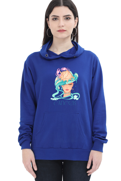 WOMEN || HOODIE SWEATSHIRT || ZODIAC SIGN || ASTROLOGY || CANCER || CRAB DESIGN || PSYCHEDELIC ART || BIRTHDAY || GIFTS FOR HER